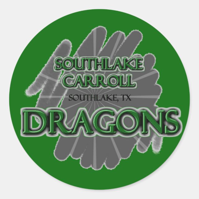 Sticker Rond Dragons de Carroll de Southlake - Southlake, TX (Devant)