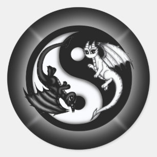 Sticker Rond Dragons de Yin Yang