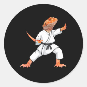 Sticker Rond Dragons Drôle Porté Faire Karate Samurai Ninja L