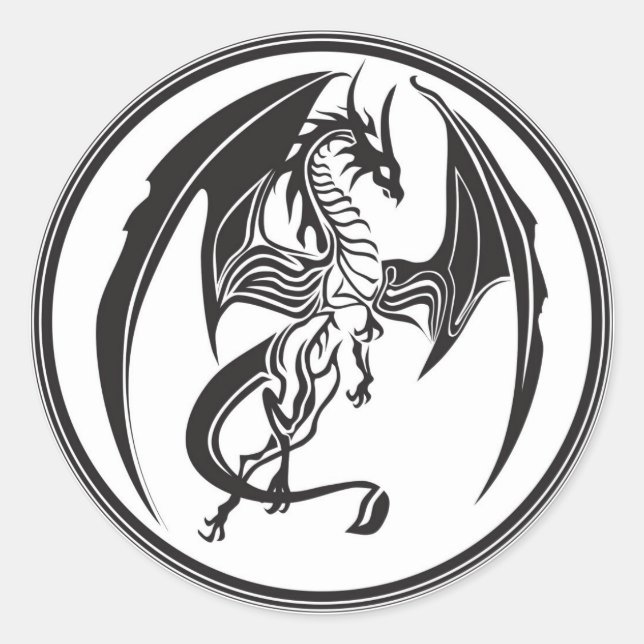 Sticker Rond Dragons maigres... (Devant)
