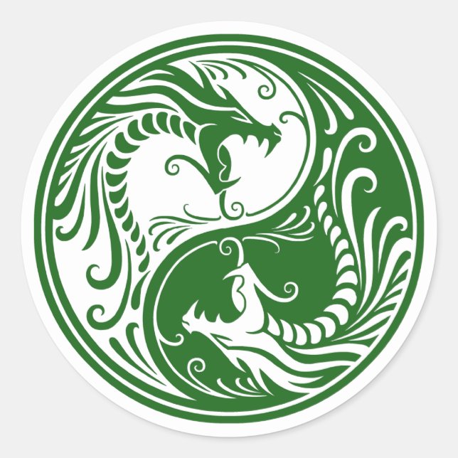 Sticker Rond Dragons Yin Yang Personnalisables (Devant)