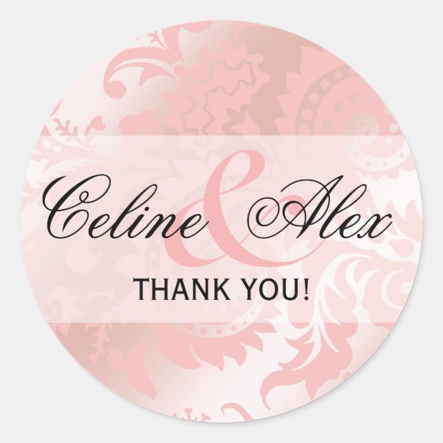 Sticker Rond Dragontail Paisley Faveur métallique | rose (Devant)