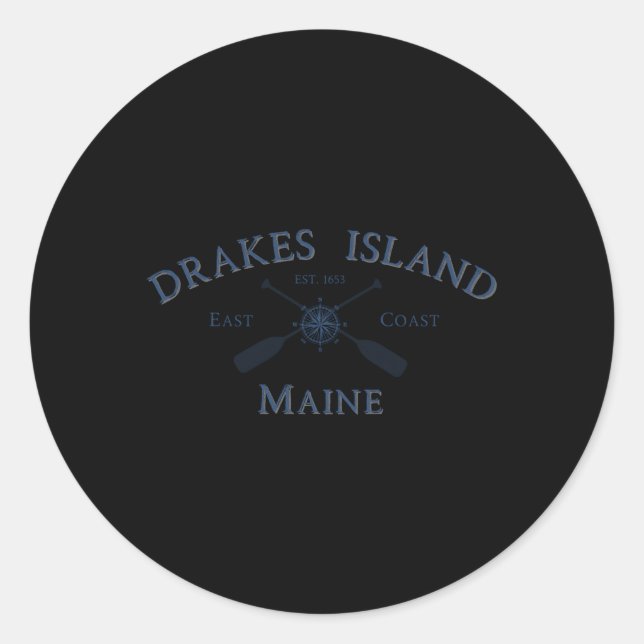 Sticker Rond Drakes Island Maine (Devant)
