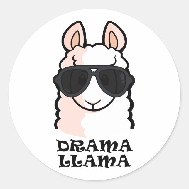 Sticker Rond Drama Llama (Devant)