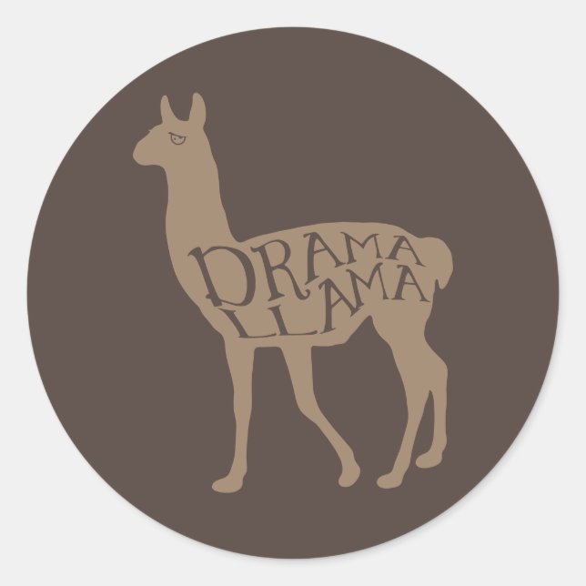 Sticker Rond Drama Llama (Devant)