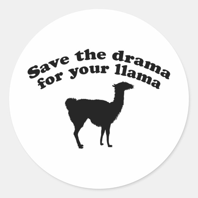 Sticker Rond Drama Llama (Devant)
