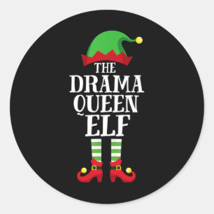 Sticker Rond Drame Queen Elf Correspondant Famille Groupe Noël