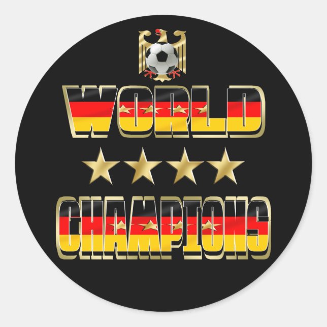 Sticker Rond Drapeau 2014 des champions du monde Allemagne (Devant)