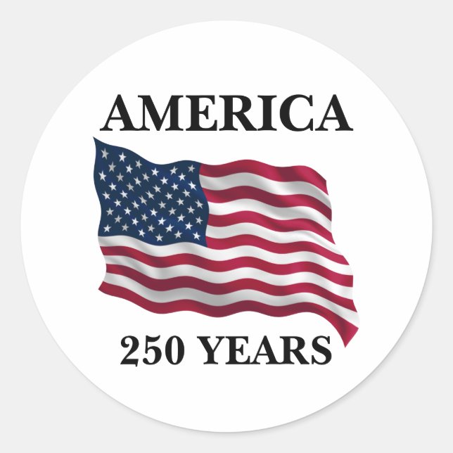 Sticker Rond Drapeau 250 ans d'Amérique (Devant)