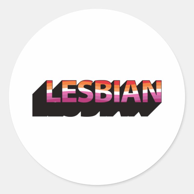 Sticker Rond Drapeau 3D LESBIENNE (Devant)