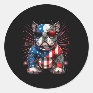 Sticker Rond Drapeau 4 juillet'américain patriotique