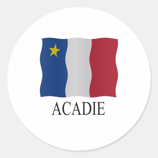Sticker Rond Drapeau acadien (Devant)