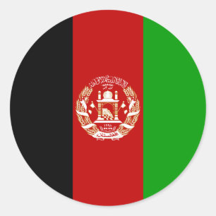 Sticker Rond Drapeau Afghanistan