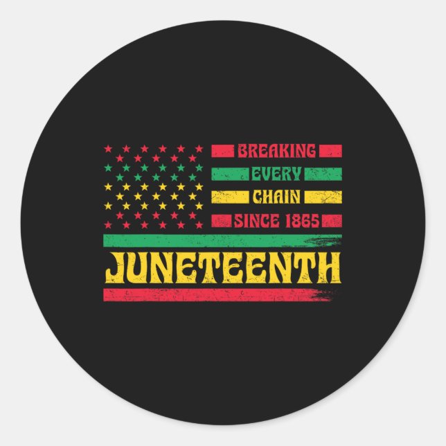 Sticker Rond Drapeau Afro-Américain Drapeau Dun Dun Dun Dun Dun (Devant)