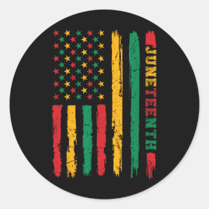 Sticker Rond Drapeau afro-américain du 19e jour de la liberté 1