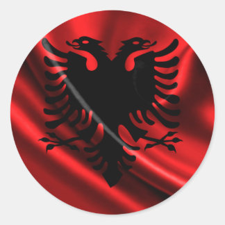 Sticker Rond Drapeau albanais
