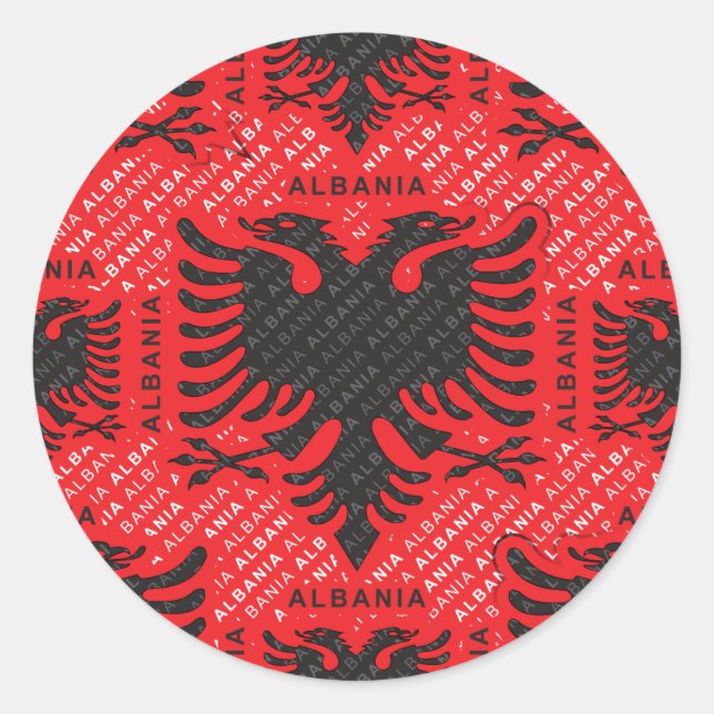 Sticker Rond drapeau albanais 2 (Devant)