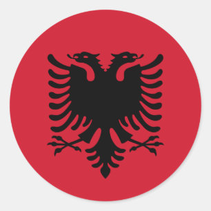 Sticker Rond Drapeau albanais/albanais
