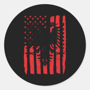 Sticker Rond Drapeau albanais Usa Kosovo Albanais