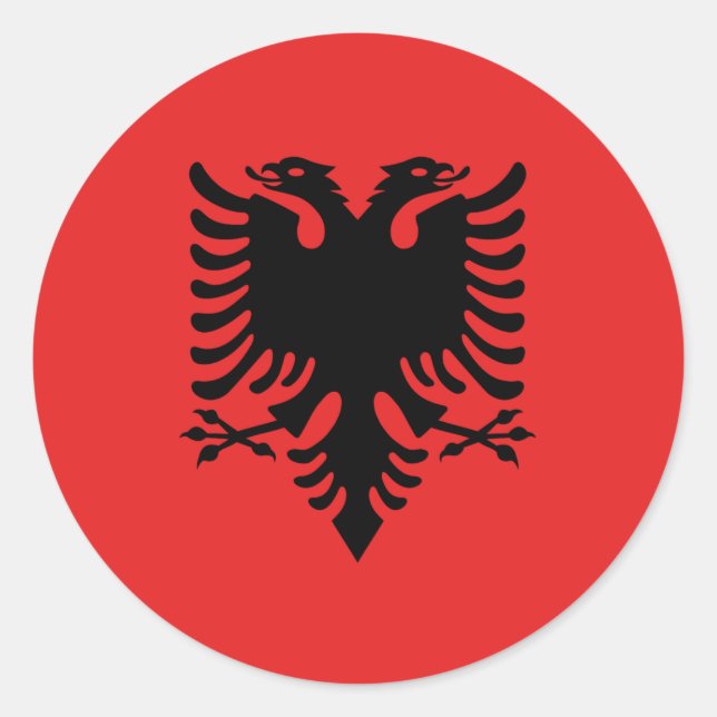 Sticker Rond Drapeau Albanie (Devant)