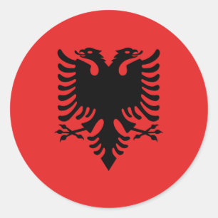Sticker Rond Drapeau Albanie