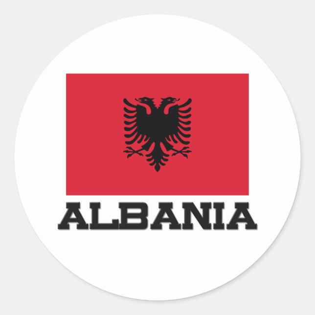 Sticker Rond Drapeau Albanie (Devant)