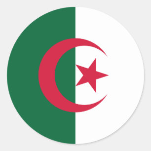 Sticker Rond Drapeau algérien