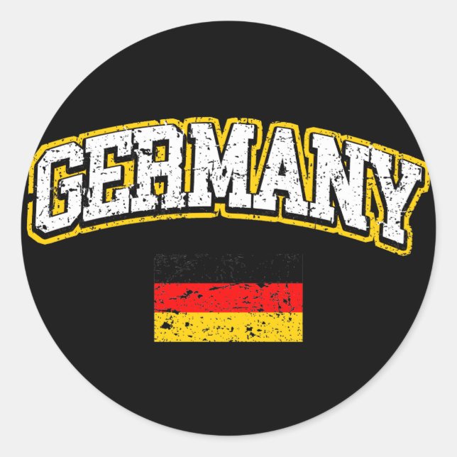 Sticker Rond Drapeau Allemagne (Devant)