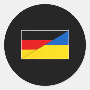 Sticker Rond Drapeau Allemagne Ukraine Soutien germano-ukrainie