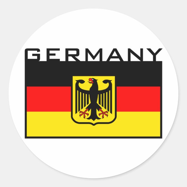 Sticker Rond Drapeau allemand (Devant)