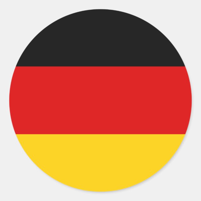 Sticker Rond Drapeau allemand (Devant)