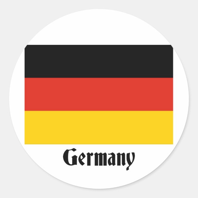 Sticker Rond Drapeau allemand (Devant)