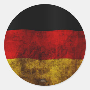 Sticker Rond Drapeau allemand - Vintage