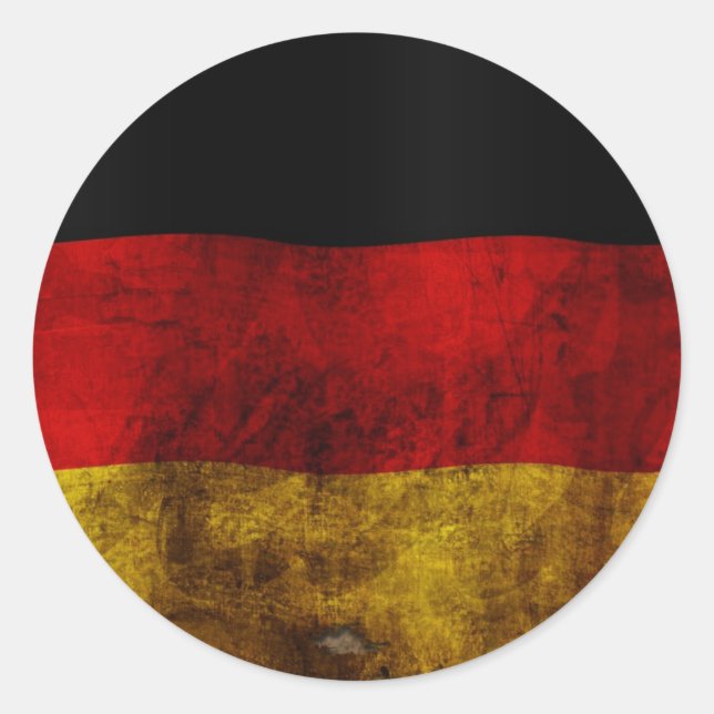 Sticker Rond Drapeau allemand - Vintage (Devant)