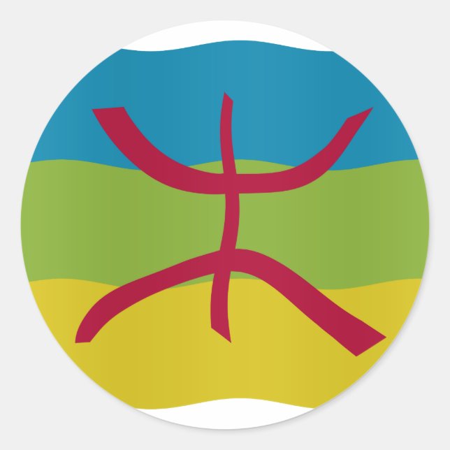 Sticker Rond Drapeau Amazigh (Devant)