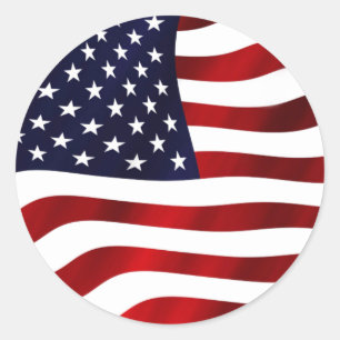 Sticker Rond Drapeau américain
