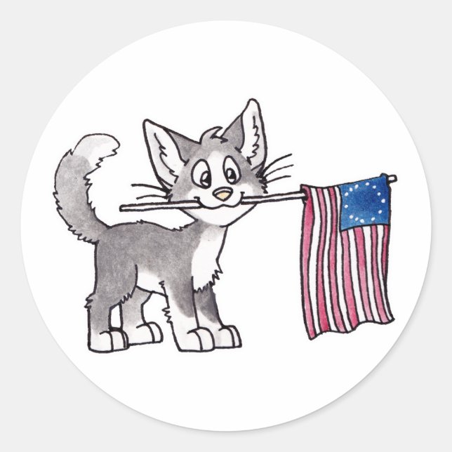 Sticker Rond Drapeau américain (Devant)