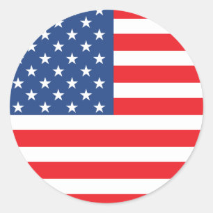 Sticker Rond Drapeau américain