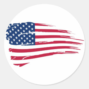 Sticker Rond Drapeau américain