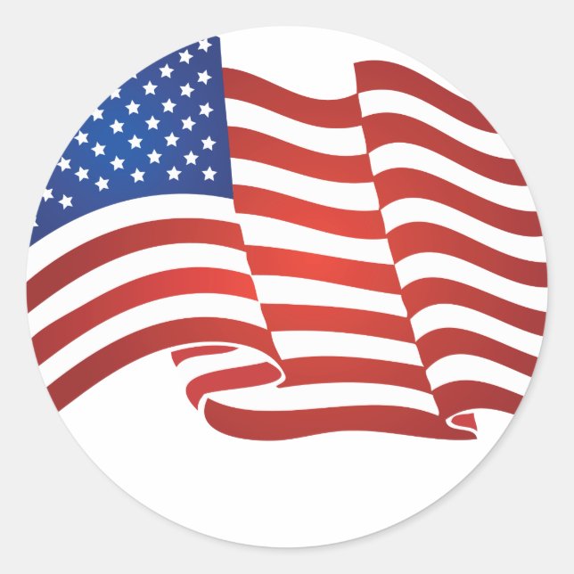 Sticker Rond Drapeau américain (Devant)