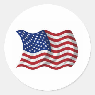 Sticker Rond drapeau américain