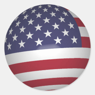 STICKER ROND DRAPEAU AMÉRICAIN