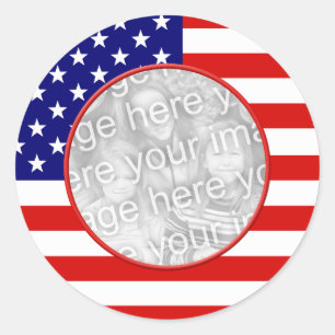 Sticker Rond Drapeau américain