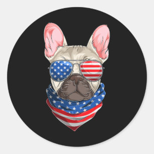 Sticker Rond Drapeau américain