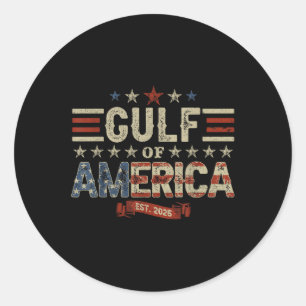 Sticker Rond Drapeau Américain 2025 Du Golfe Des Etats-Unis Est