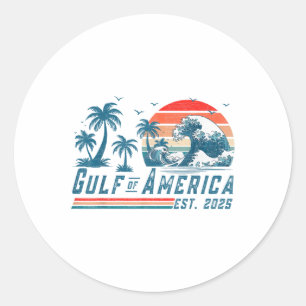 Sticker Rond Drapeau Américain 2025 Du Golfe Rétro D'Amérique E