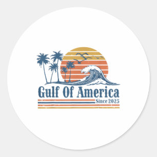 Sticker Rond Drapeau Américain 2025 Golfe Du Mexique