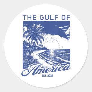 Sticker Rond Drapeau Américain 2025 Golfe Du Mexique
