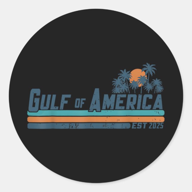Sticker Rond Drapeau Américain 2025 Golfe M (Devant)