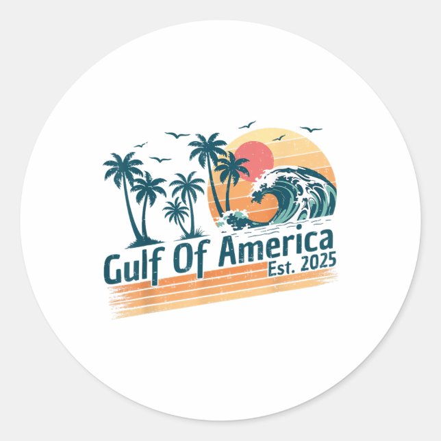 Sticker Rond Drapeau Américain 2025 Golfe M (Devant)